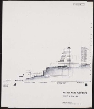 Siedlung Weinberg, Kassel: Schnitt A-B 1:500