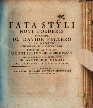 Fata styli Novi Foederis