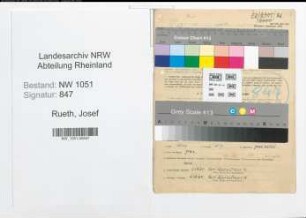 Entnazifizierung Josef Rueth , geb. 12.03.1886 (Feldhueter)