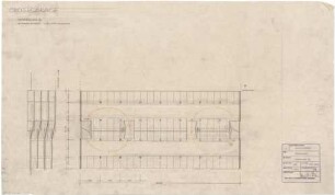 Schneider - Esleben, Paul; Düsseldorf, Grafenberger Allee 258; Haniel-Garage, Großgarage und Personalgebäude - Hauptgebäude (Grundriss; Teilansicht)