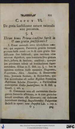 Caput VI. De gratia sanctificante naturae rationalis ante peccatum.