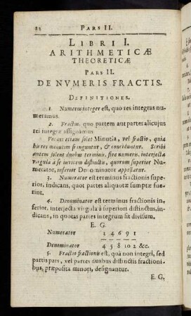 22-34, Parte II: De Numeris fractis sive Minutiis