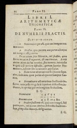 22-34, Parte II: De Numeris fractis sive Minutiis