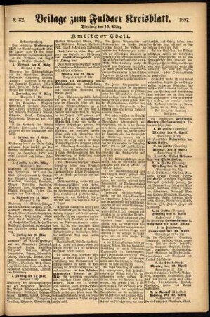 Zweite Ausgabe vom Dienstag, den 16. März 1897.