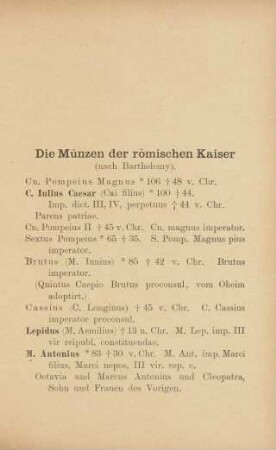 [IV.] Die Münzen der römischen Kaiser