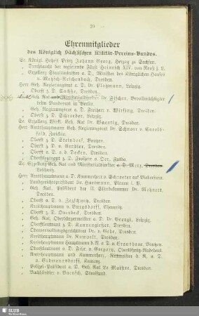 Ehrenmitglieder des Königlich Sächsischen Militär-Vereins-Bundes