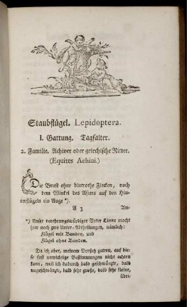 Staubflügel. Lepidoptera. I. Gattung. Tagfalter.