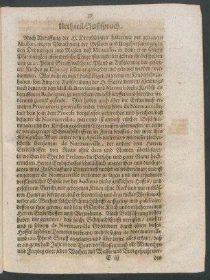 Urtheil-Außspruch.