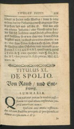 Titulus XL. De Spolio