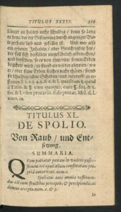 Titulus XL. De Spolio