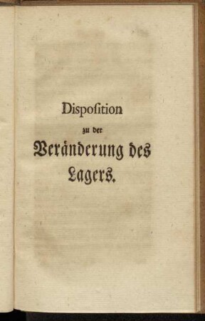 Disposition zu der Veränderung des Lagers.