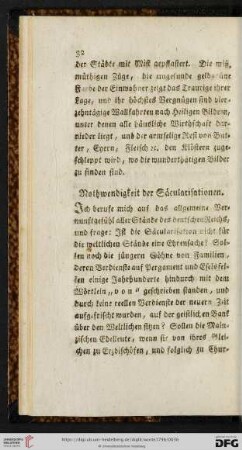 Nothwendigkeit der Säcularisationen