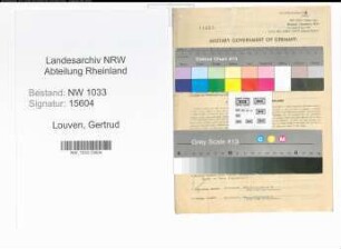 Entnazifizierung Gertrud Louven , geb. 19.02.1910 (Dolmetscherin)