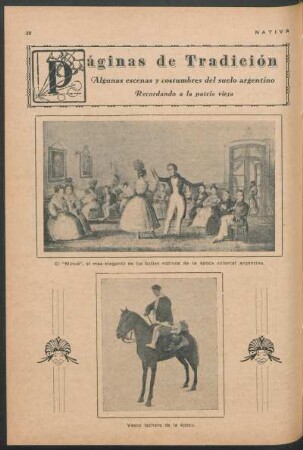 Páginas de Tradición - Algunas escenas y costumbres del suelo argentino - Recordando a la patria vieja