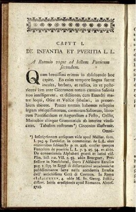 Capvt I. De Infantia Et Pveritia L. L.