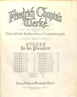 Friedrich Chopin's Werke. 2, Etuden für das Pianoforte