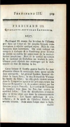 Ferdinand III. Quarantieme-Septieme Empereur