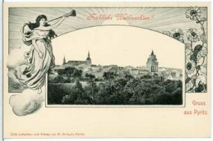 Pyritz. Ortsansicht. Neujahr