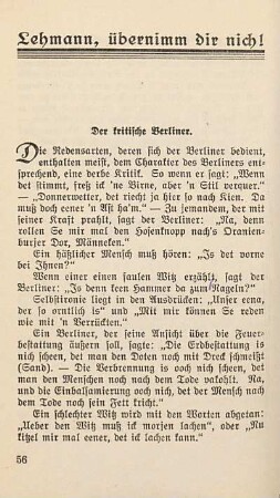 Lehmann, übernimm dir nich!