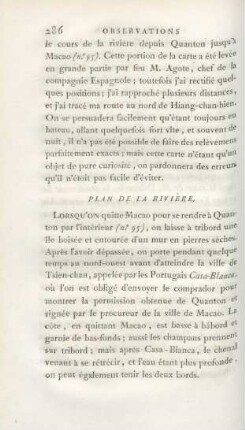 Plan de la rivière