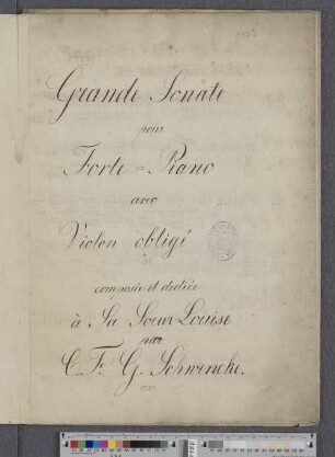Grande Sonate pour Forte-Piano avec Violon obligé