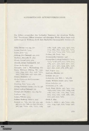 Alphabetisches Autorenverzeichnis
