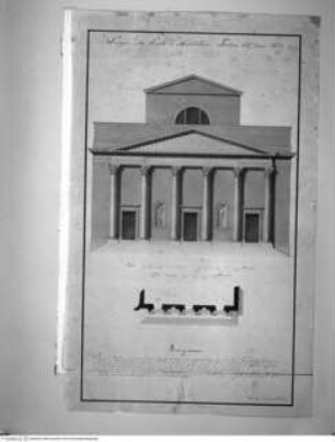 Fassade der Kirche San Rocco, Grundriss und Aufriss