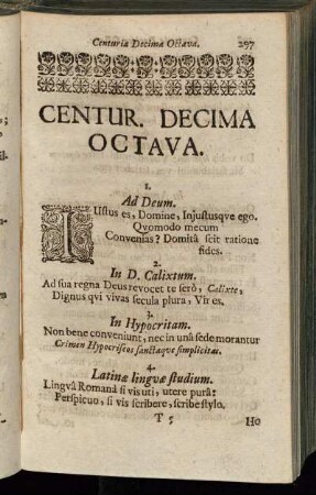 Centuria Decima Octava.