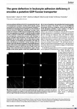 The gene defective in leukocyte adhesion deficiency II encodes a putative GDP-fucose transporter