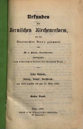 Archiv des Historischen Vereins des Kantons Bern. 5. 1862