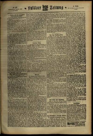 Dritte Ausgabe vom Samstag, den 21. September 1912.