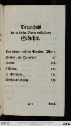 Verzeichniß der in diesem Bande enthaltenen Gedichte