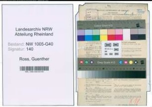 Entnazifizierung Guenther Ross , geb. 17.07.1899 (Landgerichtsrat)
