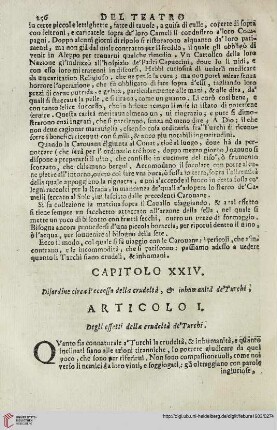 Capitolo XXIV. Disordine circa l'eccesso della crudeltà, & inhumanità de Turchi
