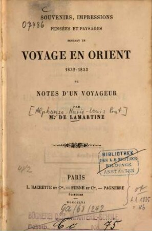 Œuvres complètes de Lamartine : publiées et inédites, 7