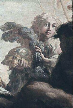 Mittelbild: Alexander opfert in Gegenwart des Hohepriesters Jaddus im Tempel zu Jerusalem