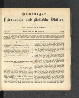 No. 12. 11. Februar 1854