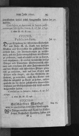 CCCCXIIII. Geschärftes Mandat wider die unerlaubten heimlichen Werbungen.