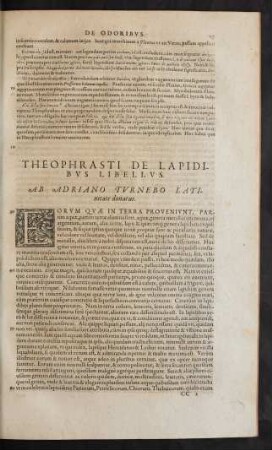 Theophrasti De Lapidibus Libellus.