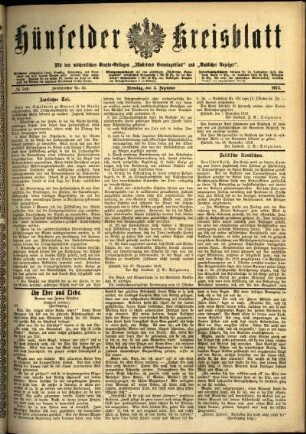 Ausgabe vom Dienstag, den 03. Dezember 1912.