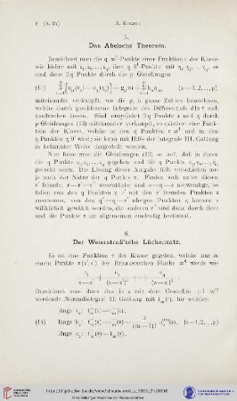 5. Das Abelsche Theorem.
