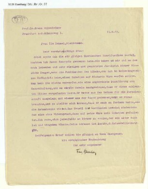 Brief an Ida Dehmel