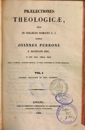 Praelectiones theologicae, 1. De vera religione