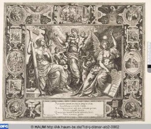Die christlichen Tugenden eingerahmt von biblischen Szenen