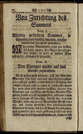 Von Zurichtung des Sammets.