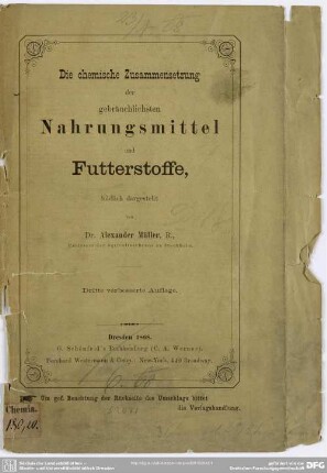 Die chemische Zusammensetzung der gebräulichtsten Nährungsmittel und Futterstoffe : bildlich dargestellt
