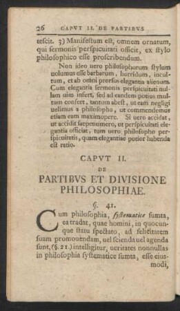 Caput II. De Partibus Et Divisione Philosophiae