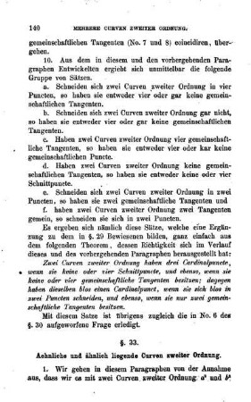 § 33. Aehnliche und ähnlich liegende Curven zweiter Ordnung.
