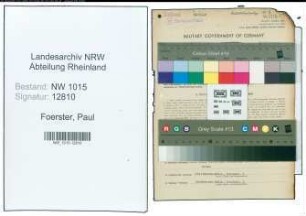 Entnazifizierung Paul Foerster , geb. 23.05.1902 (Postschaffner)