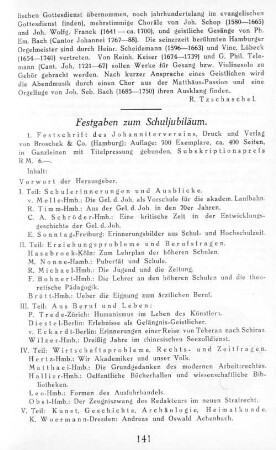 Festgaben zum Schuljubiläum.